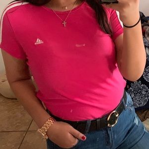 Pink adidas tee